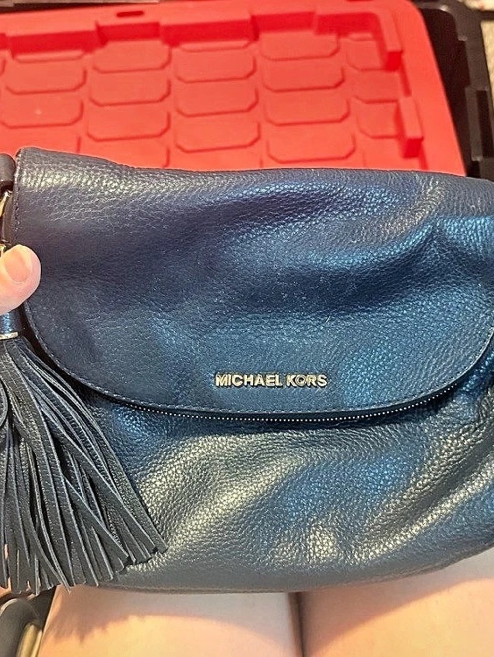 Michael Kors  Large Leather Shoulder Bag Blue
